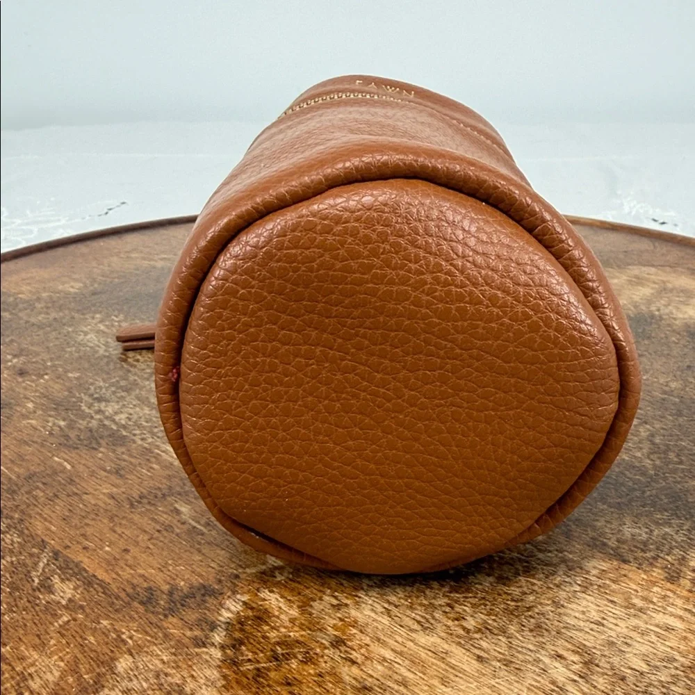 Fawn Design Baby Bottle Bag Brown Insulated Food Safe Pebble Faux Leather